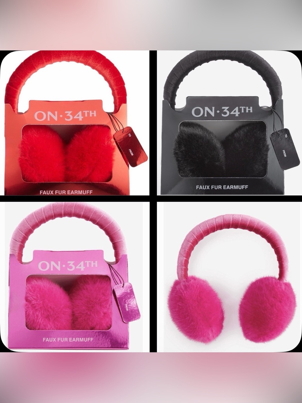 ON·34TH - Faux Fur Earmuffs- 3 color choices
